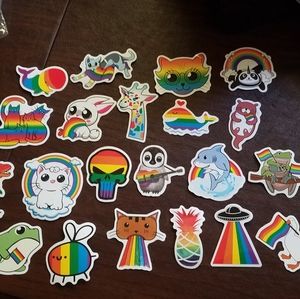 20 Pack Animal Rainbow Stickers